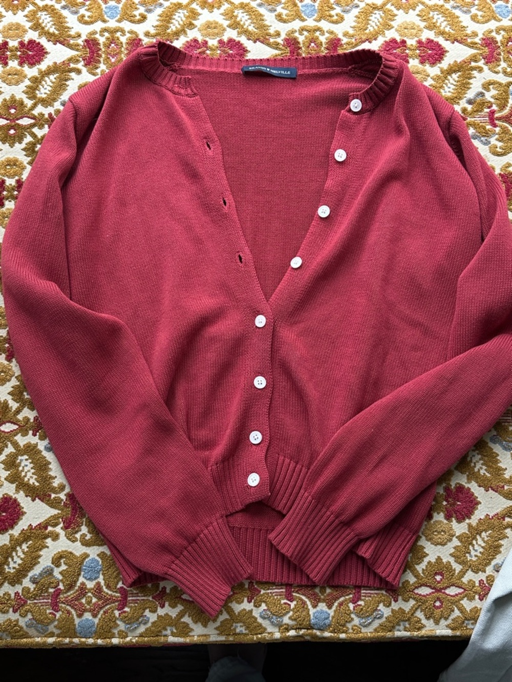 Brandy Melville Rust Red Button-Front Cardigan